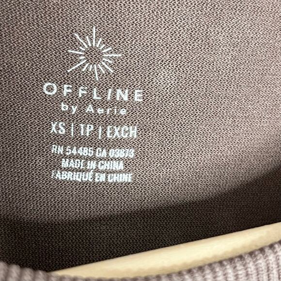 Offline By Aerie Womens Sleeveless Workout Tank XS Brown Crew Neck Athleisure - Picture 4 of 8
